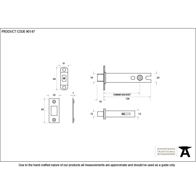 Black 5" Heavy Duty Tubular Deadbolt | From The Anvil-Deadlocks & Deadbolts-Yester Home