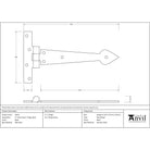 Black 6" Arrow Head T Hinge (pair) | From The Anvil-T Hinges-Yester Home