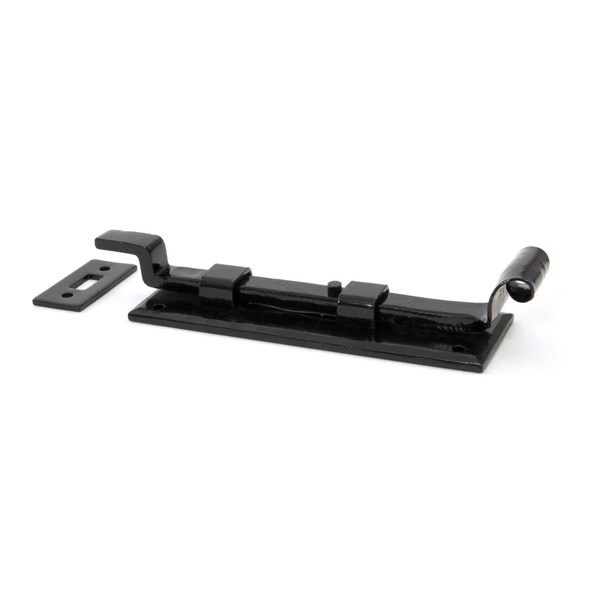 Black 6" Cranked Door Bolt | From The Anvil - Bolts - From The Anvil - Yester Home