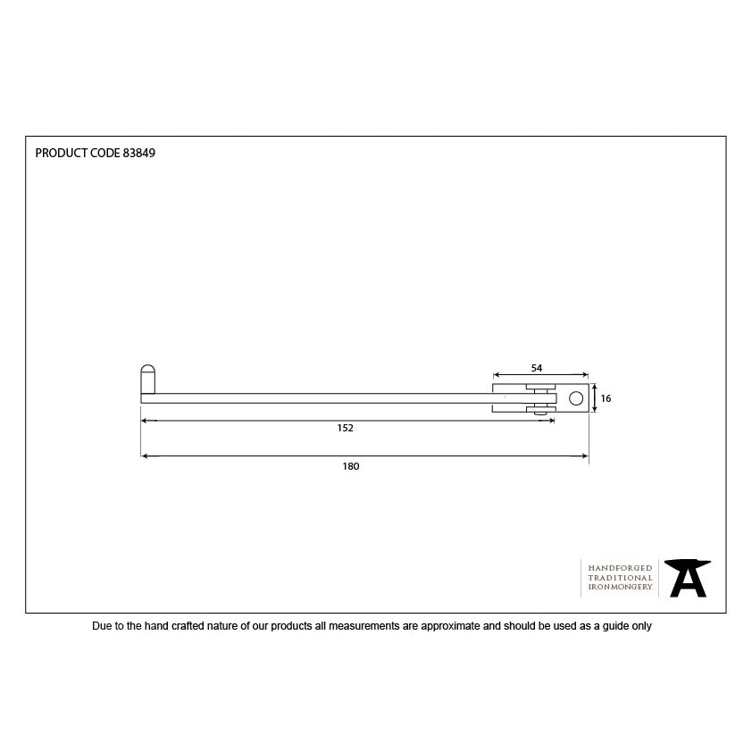 Black 6" Roller Arm Stay | From The Anvil-Stays-Yester Home