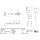 Black 6" Shepherd's Crook Universal Bolt | From The Anvil - Bolts - From The Anvil - Yester Home
