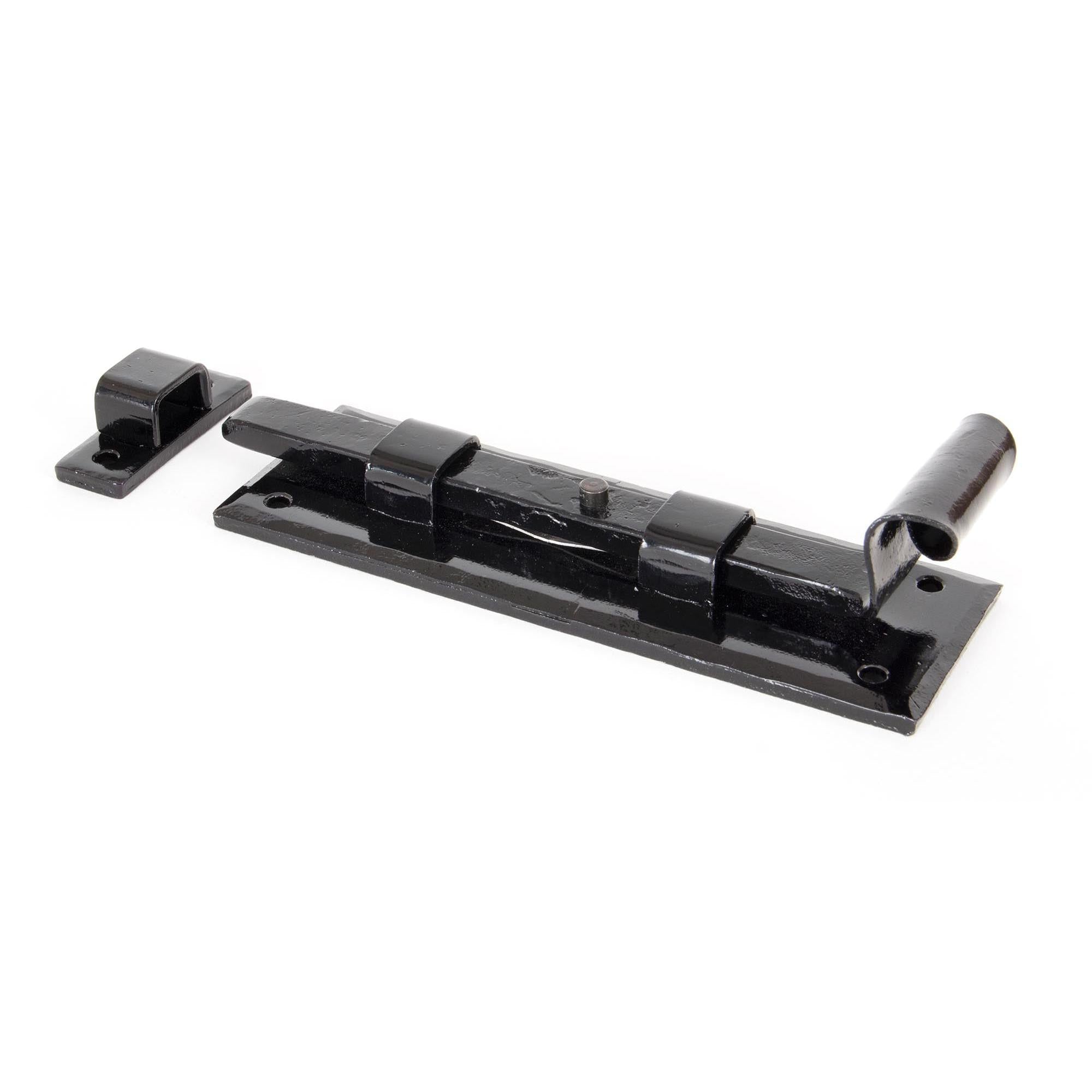 Black 6" Straight Door Bolt | From The Anvil - Bolts - From The Anvil - Yester Home