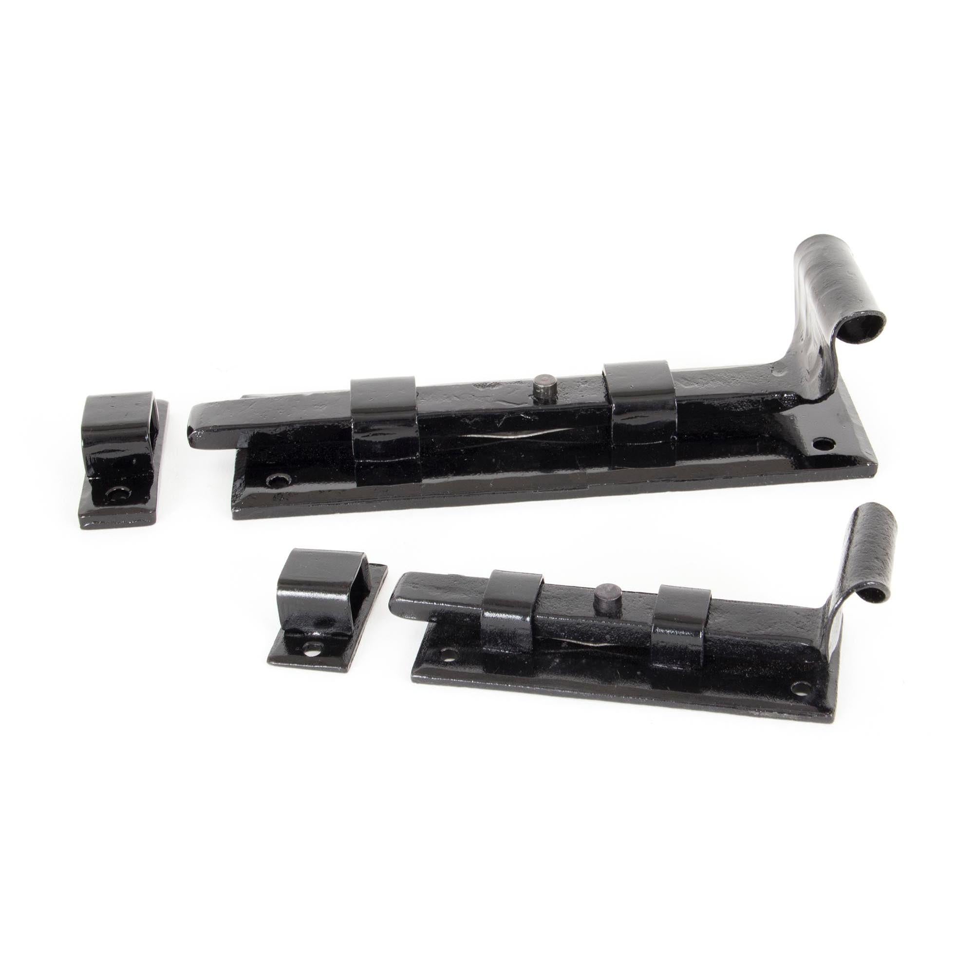 Black 6" Straight Door Bolt | From The Anvil - Bolts - From The Anvil - Yester Home
