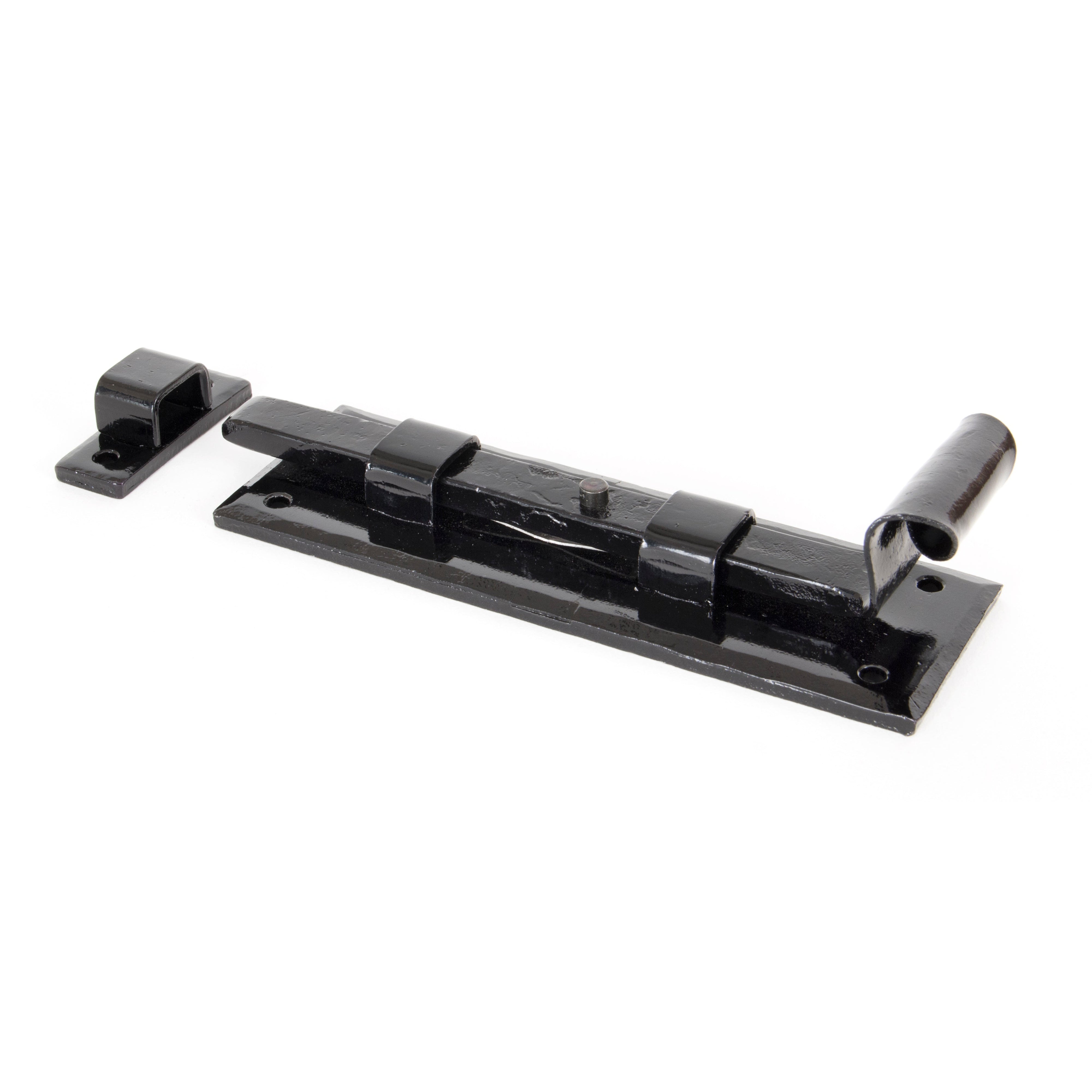 Black 6" Straight Door Bolt | From The Anvil-Bolts-Yester Home