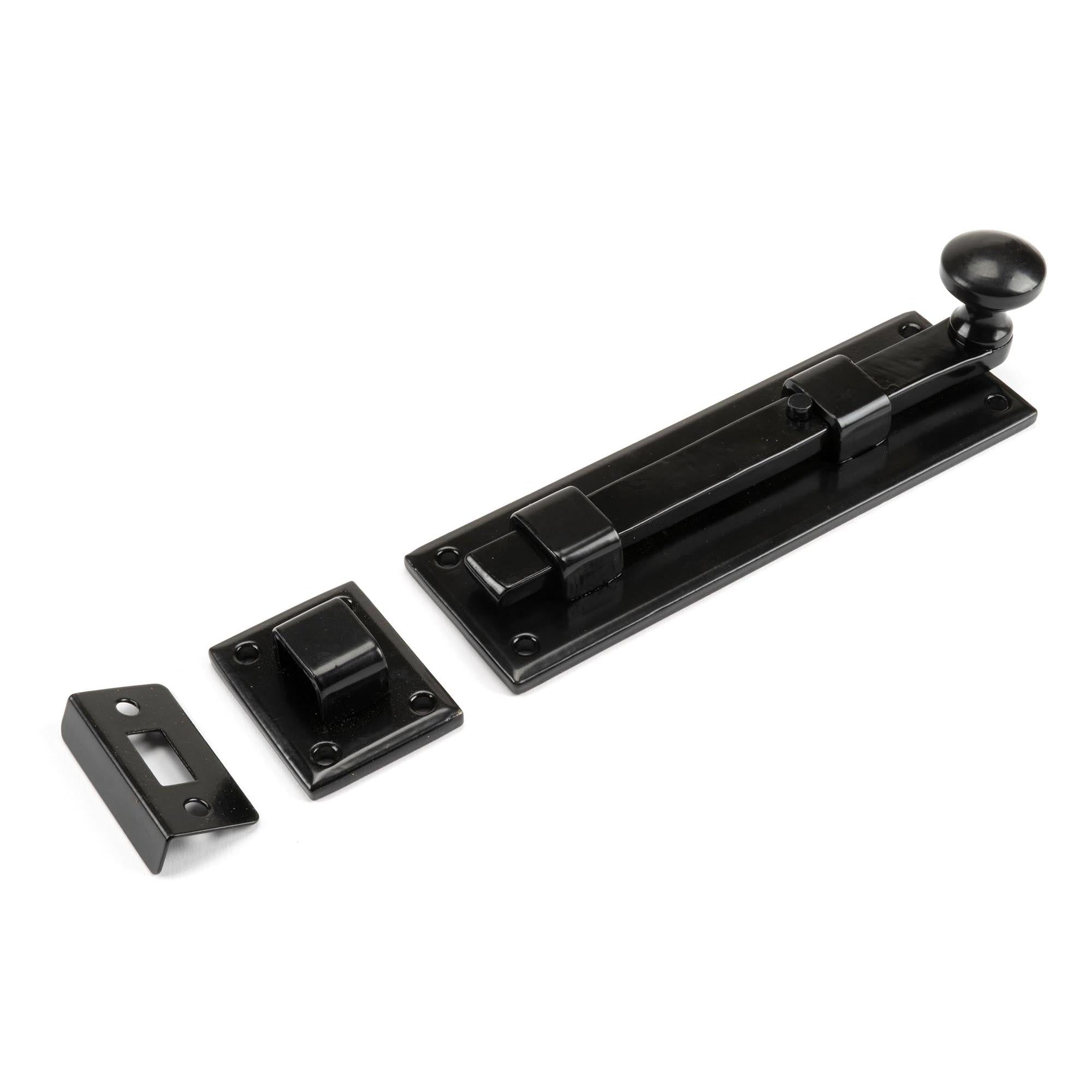 Black 6" Straight Knob Bolt | From The Anvil - Bolts - From The Anvil - Yester Home