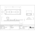 Black 6" Straight Knob Bolt | From The Anvil - Bolts - From The Anvil - Yester Home
