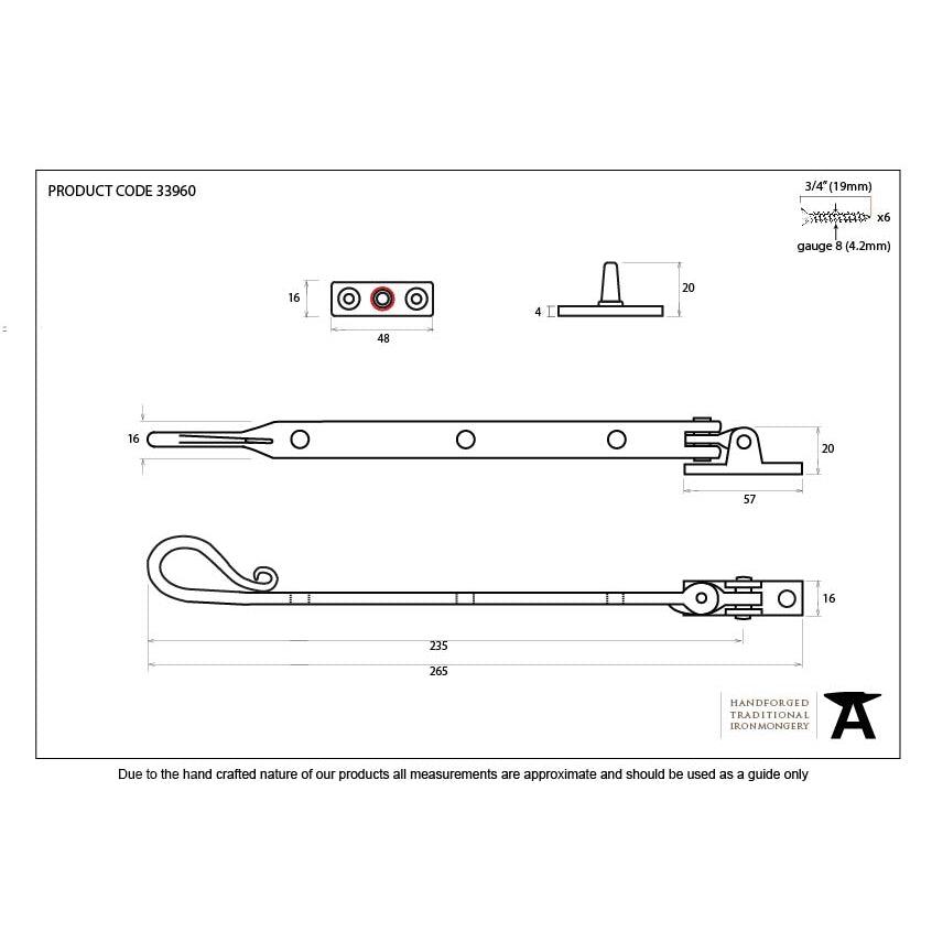 Black 8" Shepherd's Crook Stay | From The Anvil-Stays-Yester Home