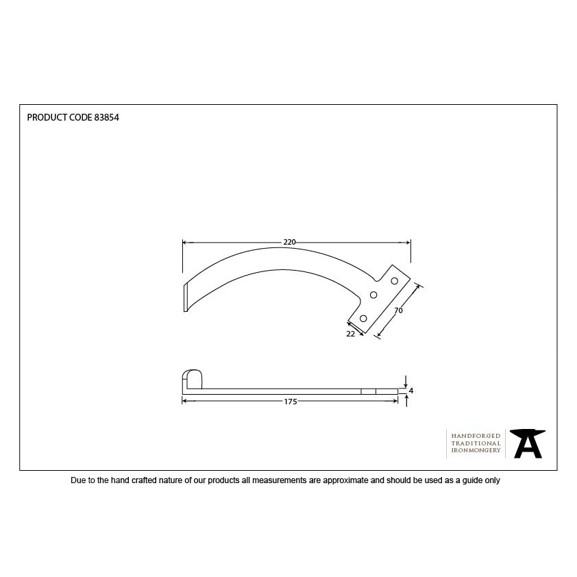 Black 8.5" Quadrant Stay (Pair) | From The Anvil-Stays-Yester Home