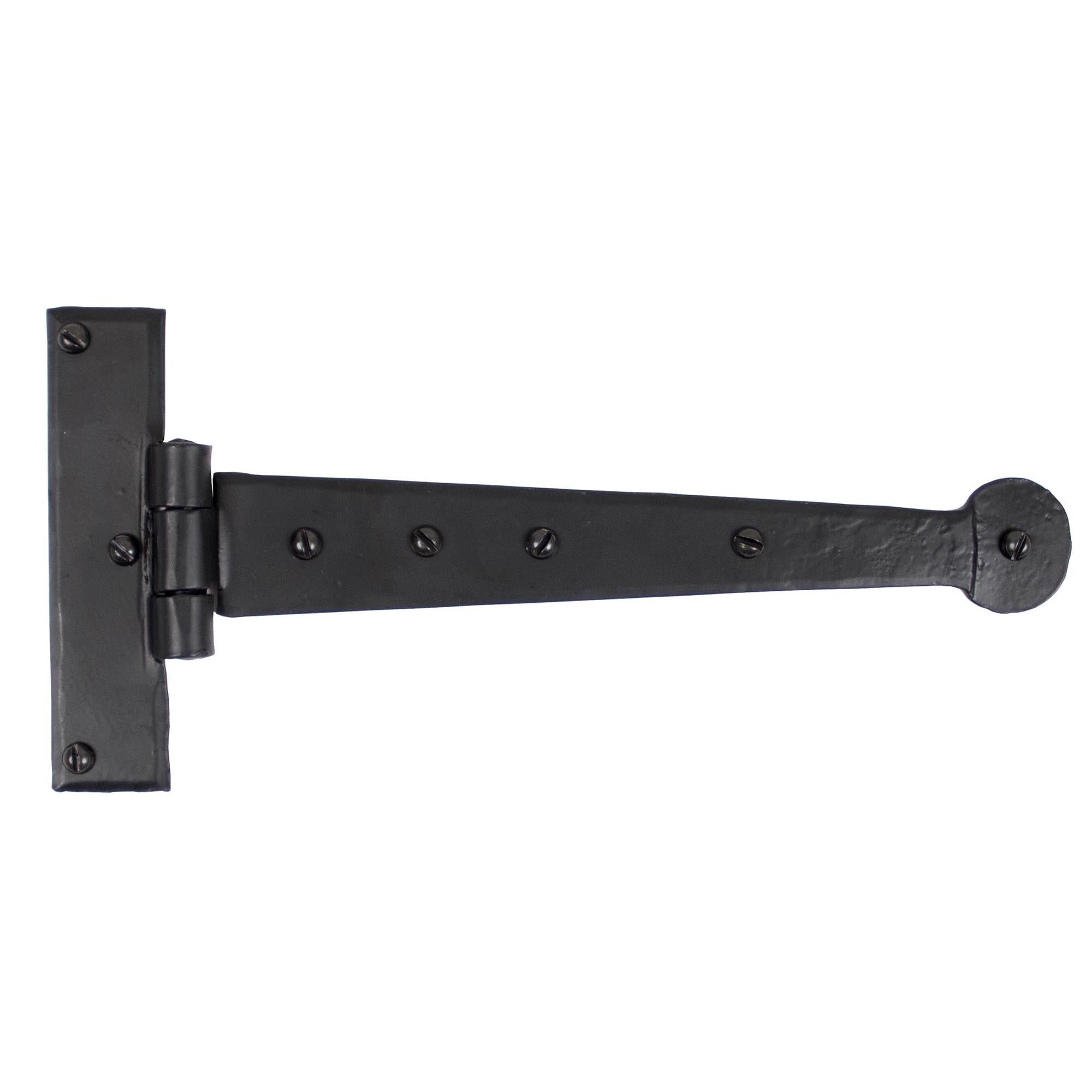 Black 9" Penny End T Hinge (pair) | From The Anvil - T Hinges - From The Anvil - Yester Home