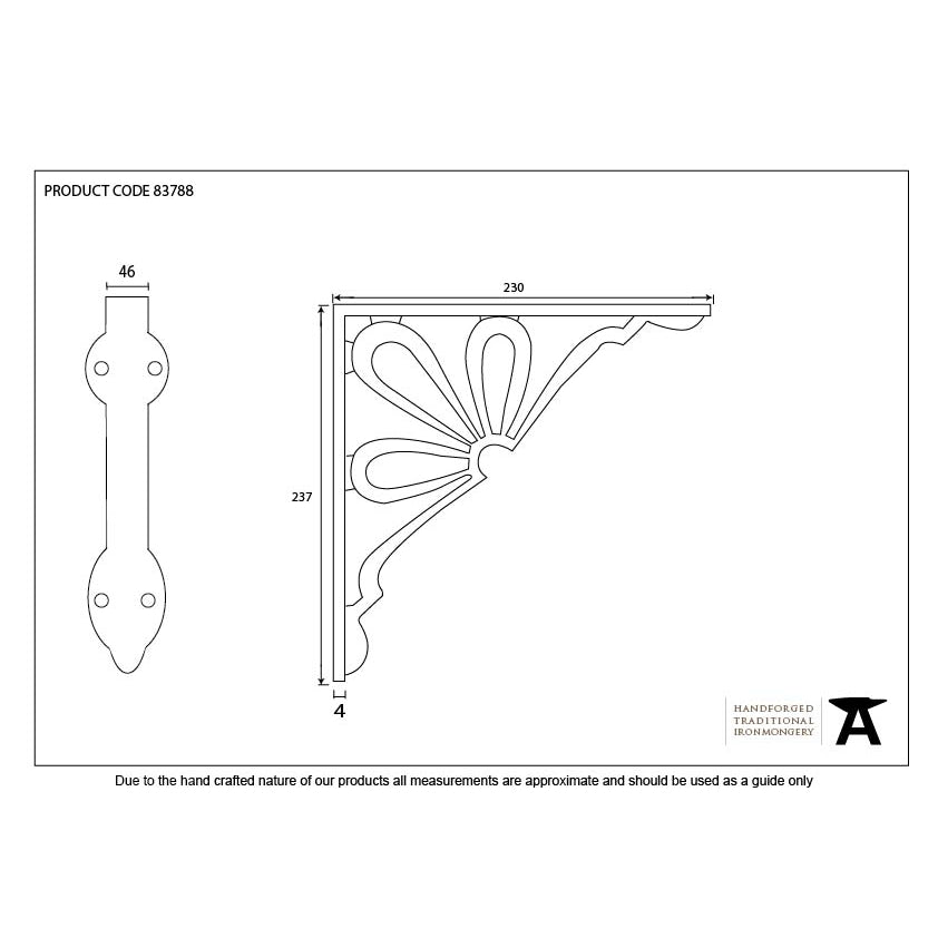 Black 9" x 9'' Flower Shelf Bracket | From The Anvil-9 - 10" Shelf Brackets-Yester Home