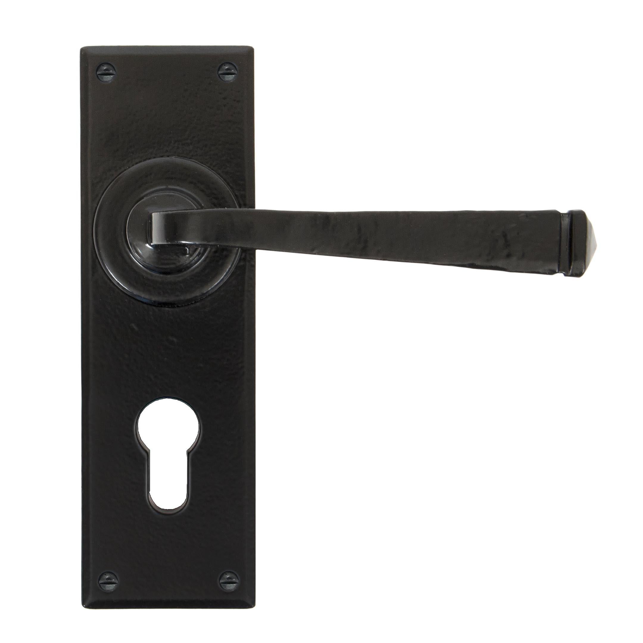 Black Avon Lever Euro Lock Set | From The Anvil - Lever Euro - From The Anvil - Yester Home