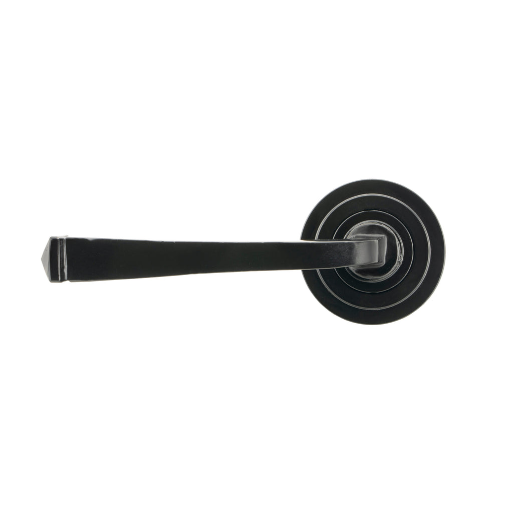 Black Avon Round Lever on Rose Set (Art Deco) | From The Anvil-Concealed-Yester Home
