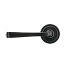 Black Avon Round Lever on Rose Set (Art Deco) - Unsprung | From The Anvil-Concealed-Yester Home