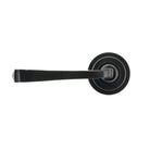 Black Avon Round Lever on Rose Set (Art Deco) - Unsprung | From The Anvil - Concealed - From The Anvil - Yester Home