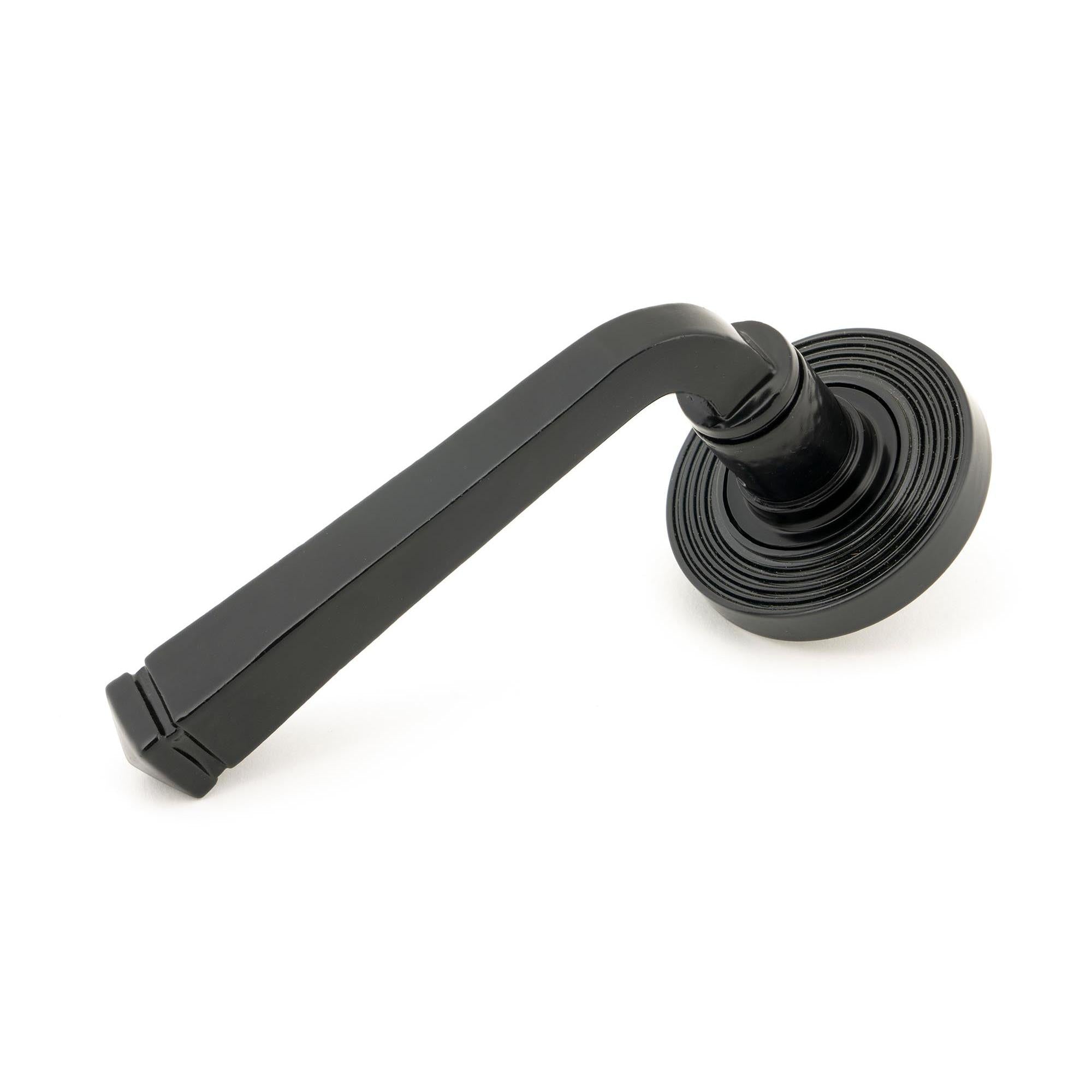 Black Avon Round Lever on Rose Set (Beehive) | From The Anvil - Concealed - From The Anvil - Yester Home