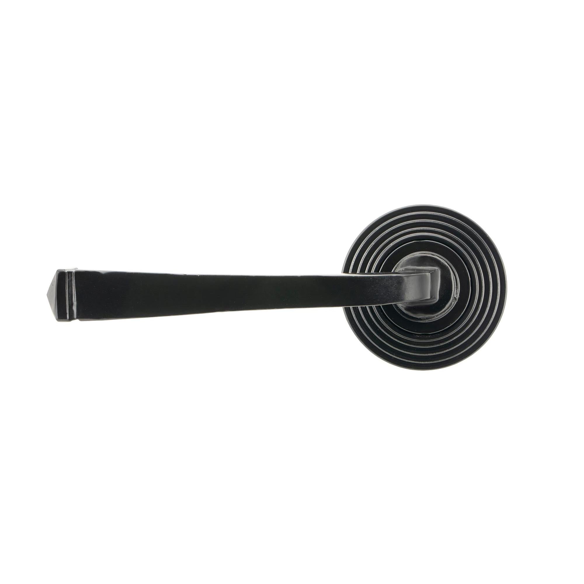 Black Avon Round Lever on Rose Set (Beehive) | From The Anvil - Concealed - From The Anvil - Yester Home