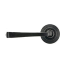 Black Avon Round Lever on Rose Set (Beehive) - Unsprung | From The Anvil-Concealed-Yester Home