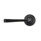 Black Avon Round Lever on Rose Set (Beehive) - Unsprung | From The Anvil - Concealed - From The Anvil - Yester Home