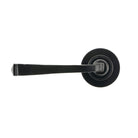Black Avon Round Lever on Rose Set (Plain) - Unsprung | From The Anvil - Concealed - From The Anvil - Yester Home