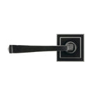 Black Avon Round Lever on Rose Set (Square) | From The Anvil-Concealed-Yester Home
