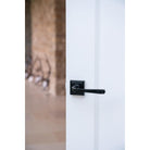 Black Avon Round Lever on Rose Set (Square) | From The Anvil-Concealed-Yester Home