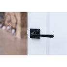 Black Avon Round Lever on Rose Set (Square) | From The Anvil-Concealed-Yester Home