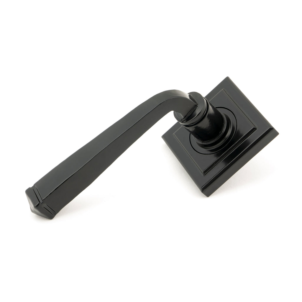 Black Avon Round Lever on Rose Set (Square) | From The Anvil-Concealed-Yester Home
