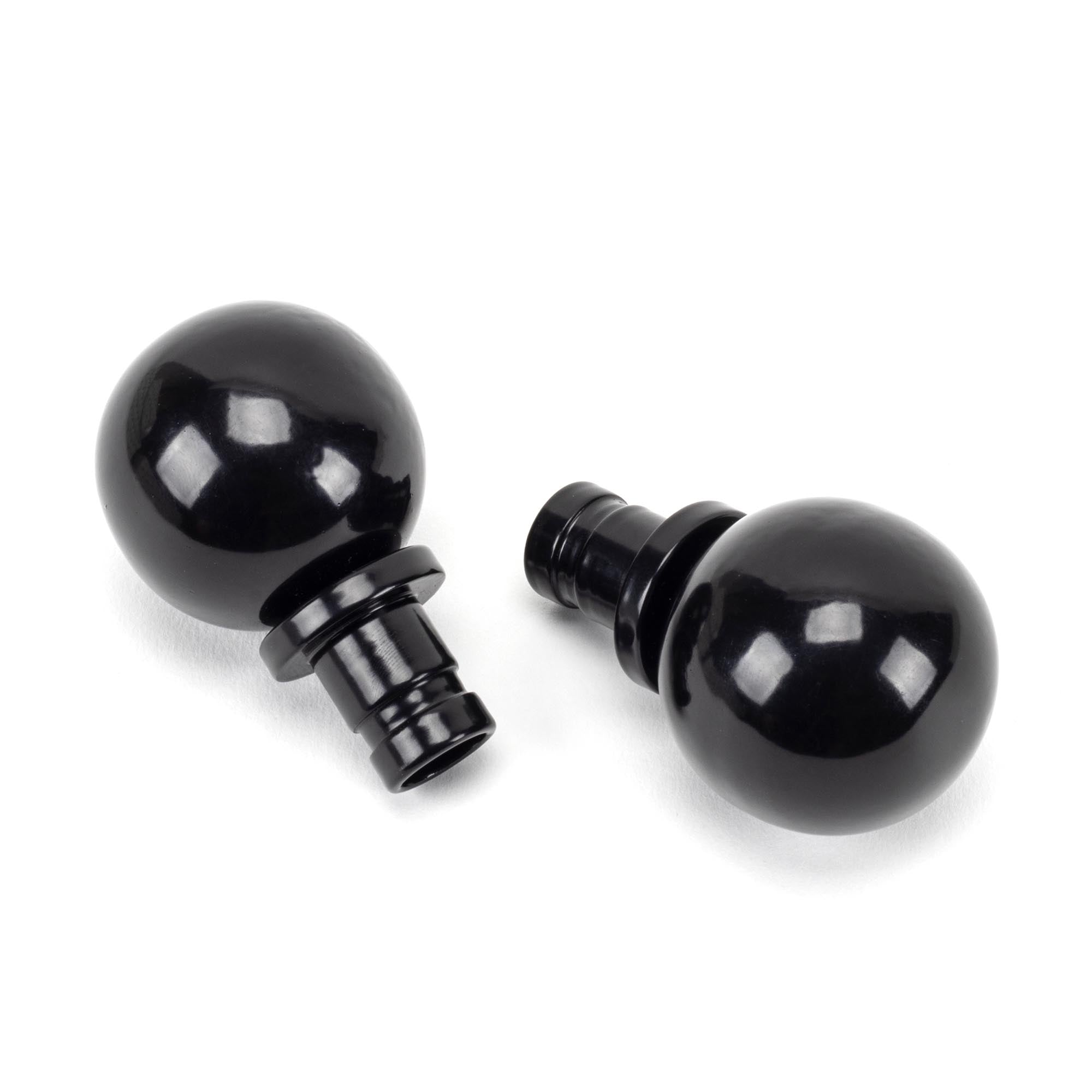 Black Ball Curtain Finial (pair) | From The Anvil - Finials - From The Anvil - Yester Home