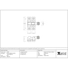 Black Beehive Brighton Fastener - Narrow (Square) - Brighton Fasteners - From The Anvil - Yester Home
