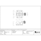 Black Beehive Brighton Fastener (Radiused) - Brighton Fasteners - From The Anvil - Yester Home