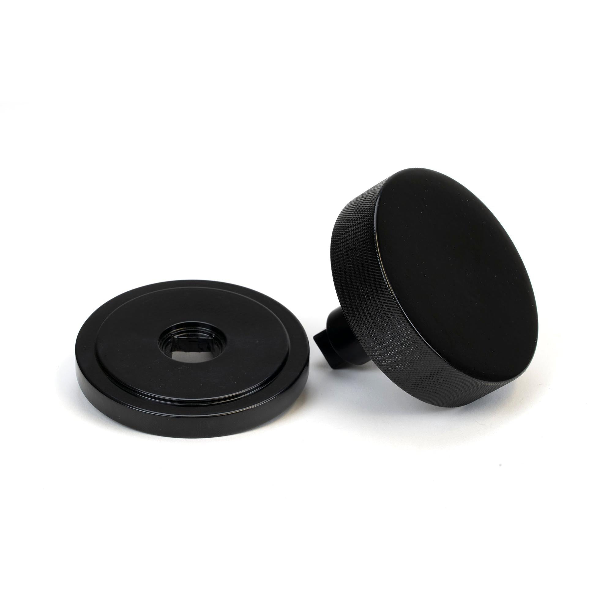 Black Brompton Centre Door Knob (Art Deco) | From The Anvil - Centre Door Knobs - From The Anvil - Yester Home