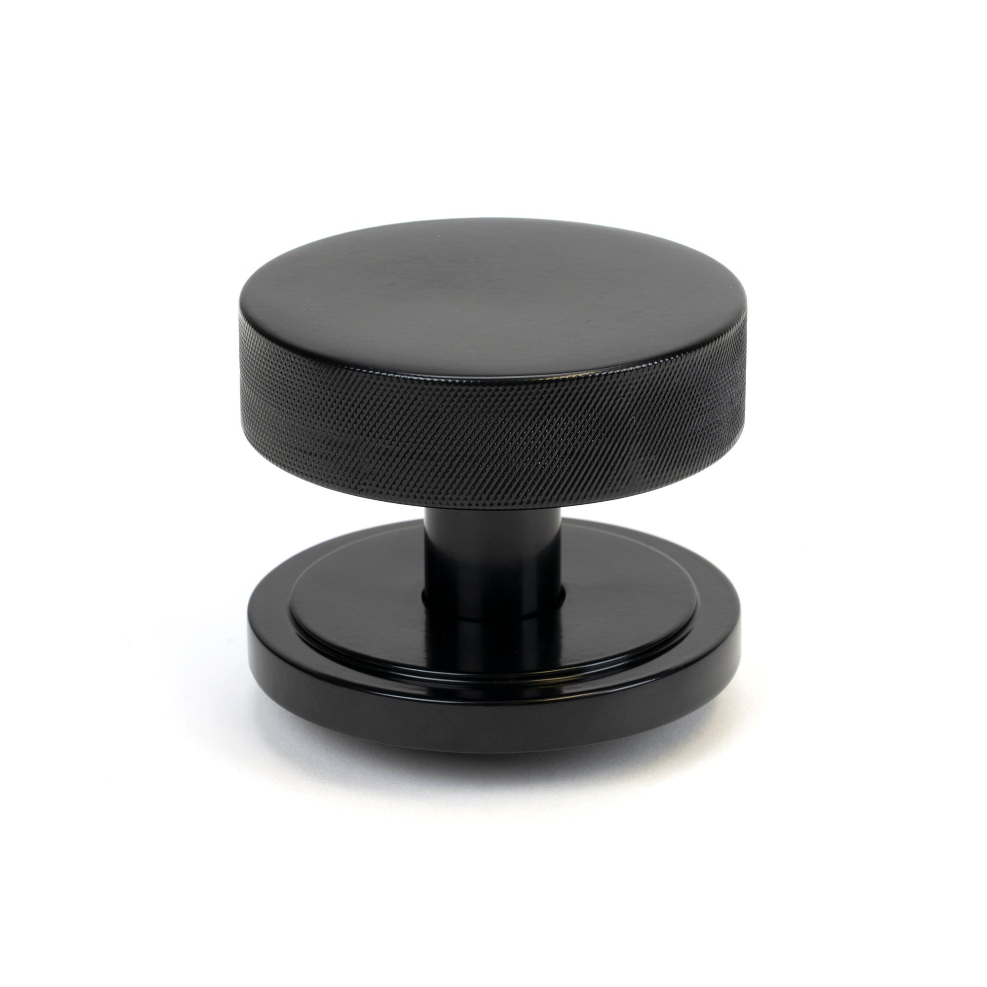 Black Brompton Centre Door Knob (Art Deco) | From The Anvil-Centre Door Knobs-Yester Home