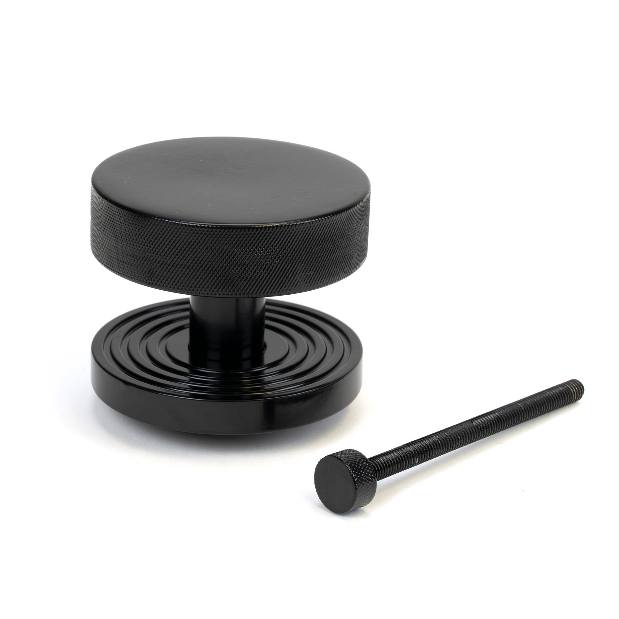 Black Brompton Centre Door Knob (Beehive) | From The Anvil-Centre Door Knobs-Yester Home