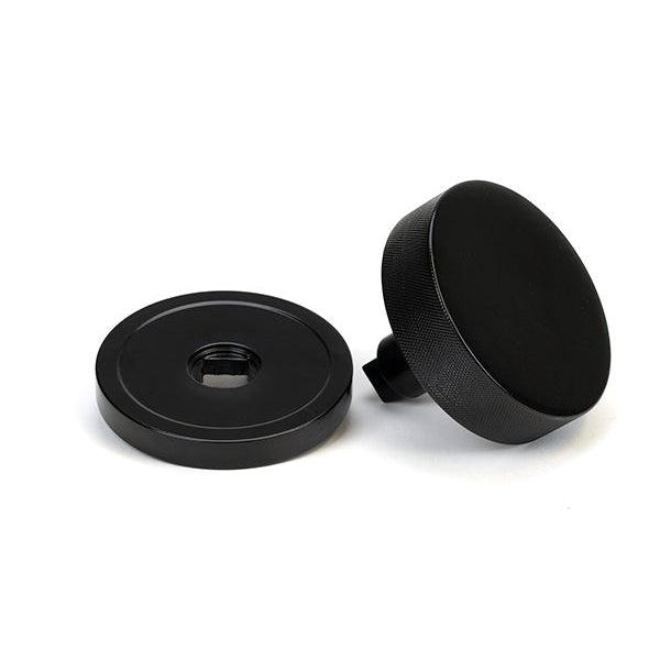 Black Brompton Centre Door Knob (Plain) | From The Anvil-Centre Door Knobs-Yester Home