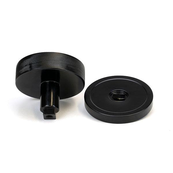 Black Brompton Centre Door Knob (Plain) | From The Anvil-Centre Door Knobs-Yester Home