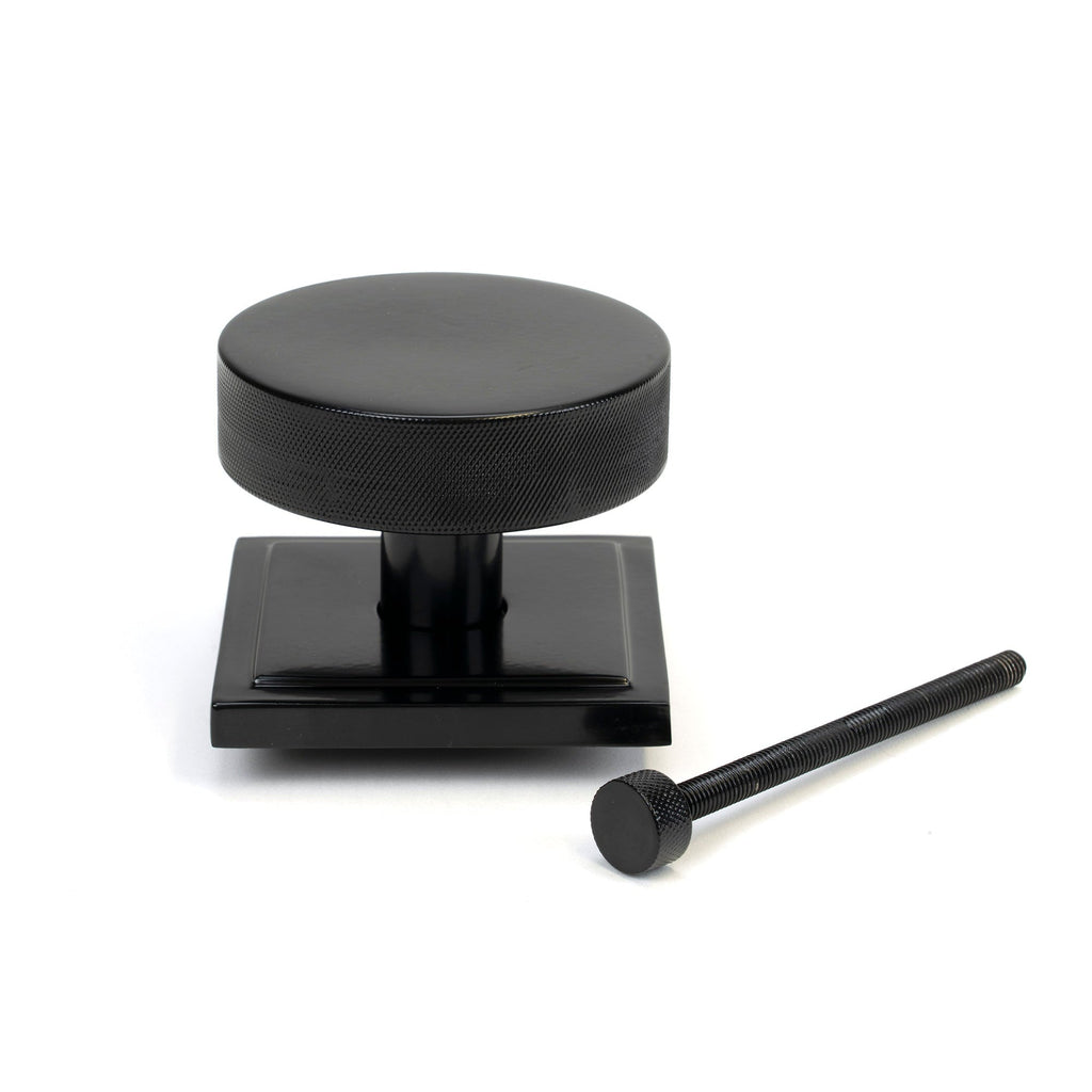 Black Brompton Centre Door Knob (Square) | From The Anvil-Centre Door Knobs-Yester Home