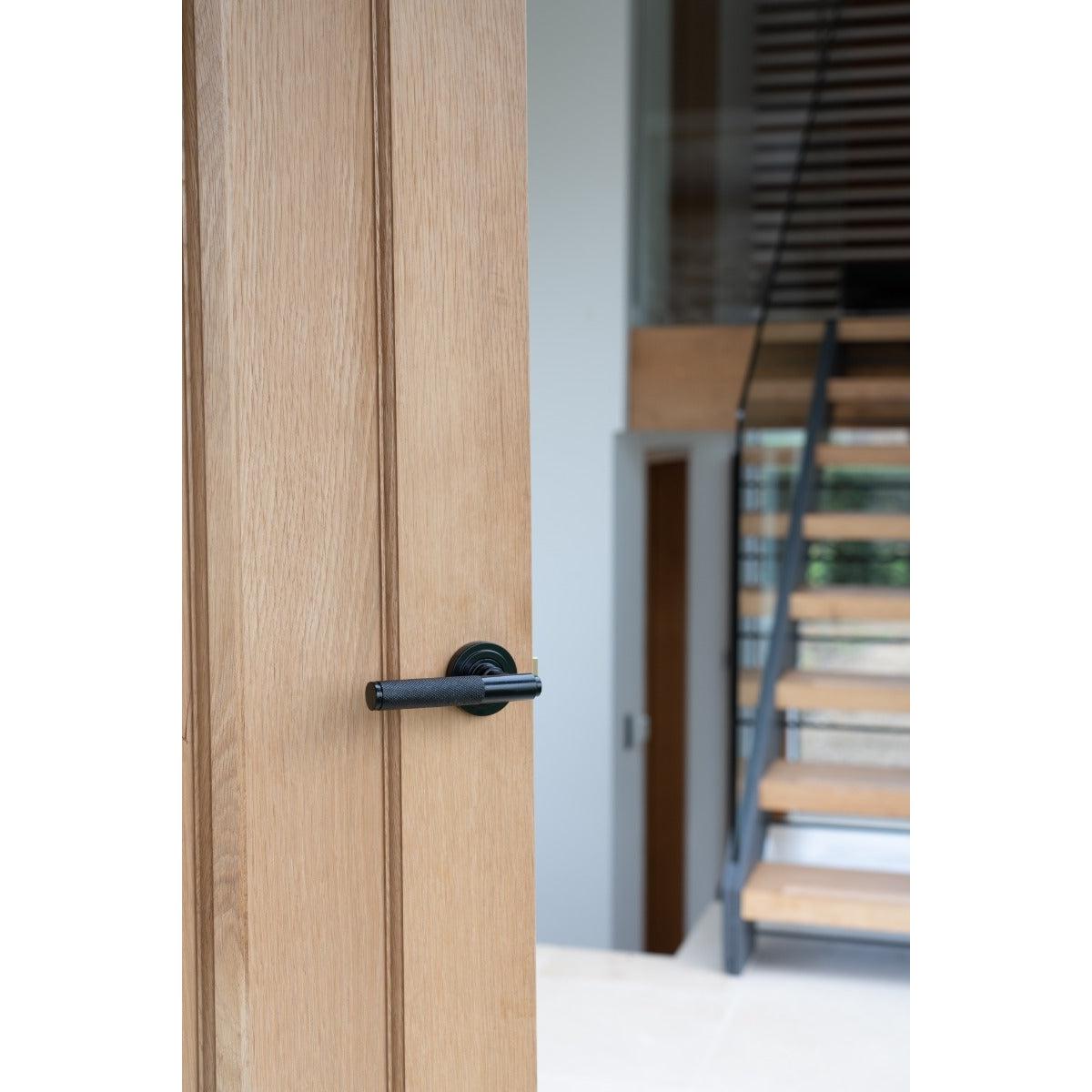 Black Brompton Lever on Rose Set (Art Deco) - Unsprung | From The Anvil-Concealed-Yester Home
