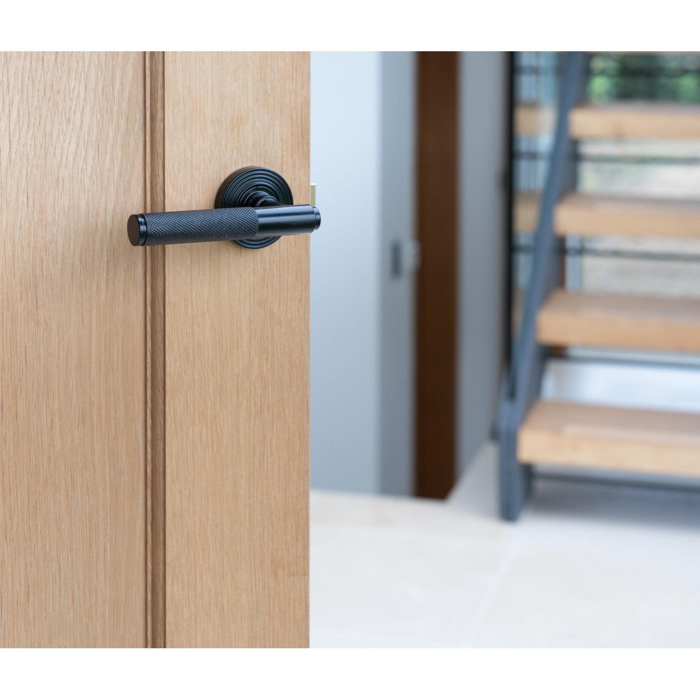 Black Brompton Lever on Rose Set (Beehive) | From The Anvil-Concealed-Yester Home