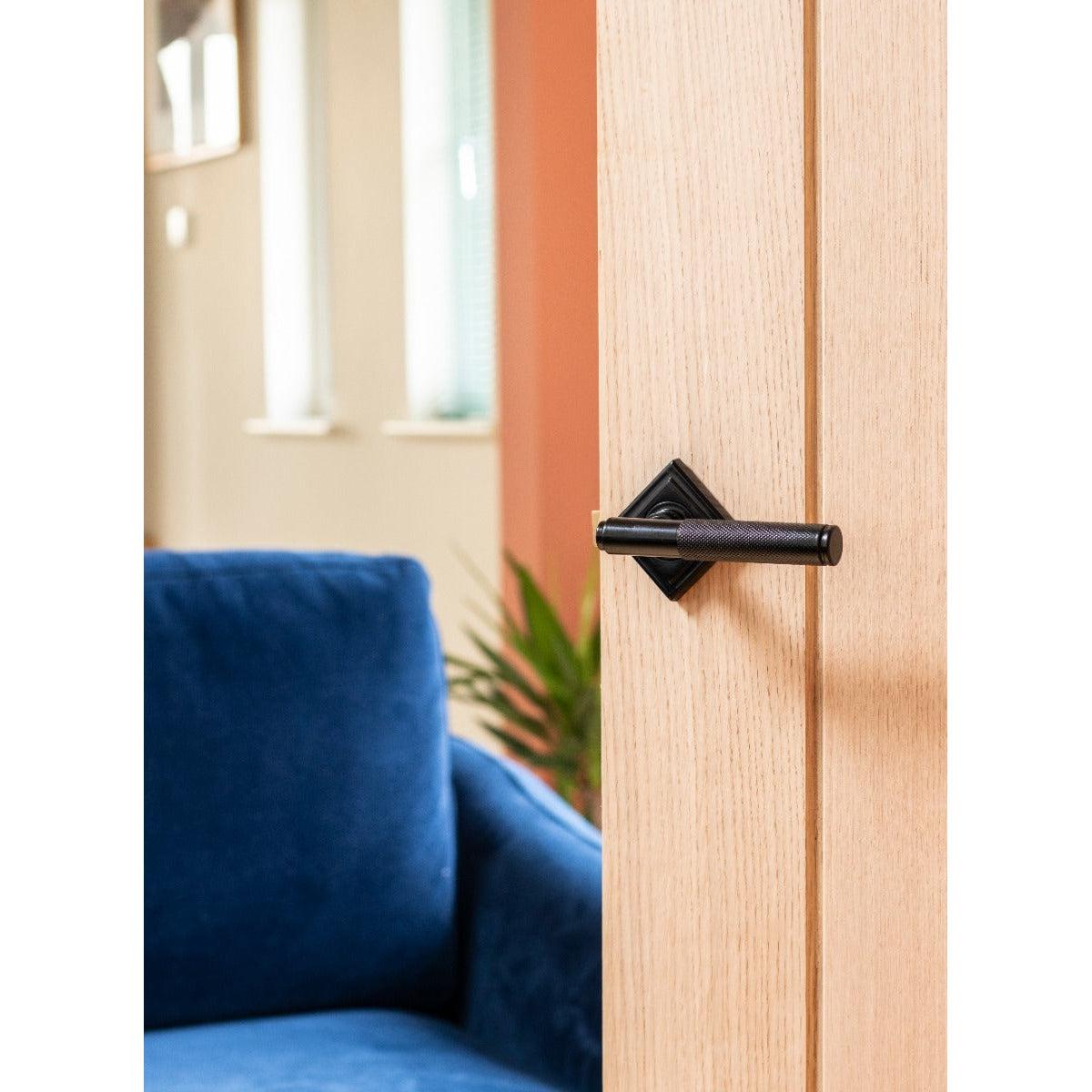 Black Brompton Lever on Rose Set (Square) | From The Anvil-Concealed-Yester Home