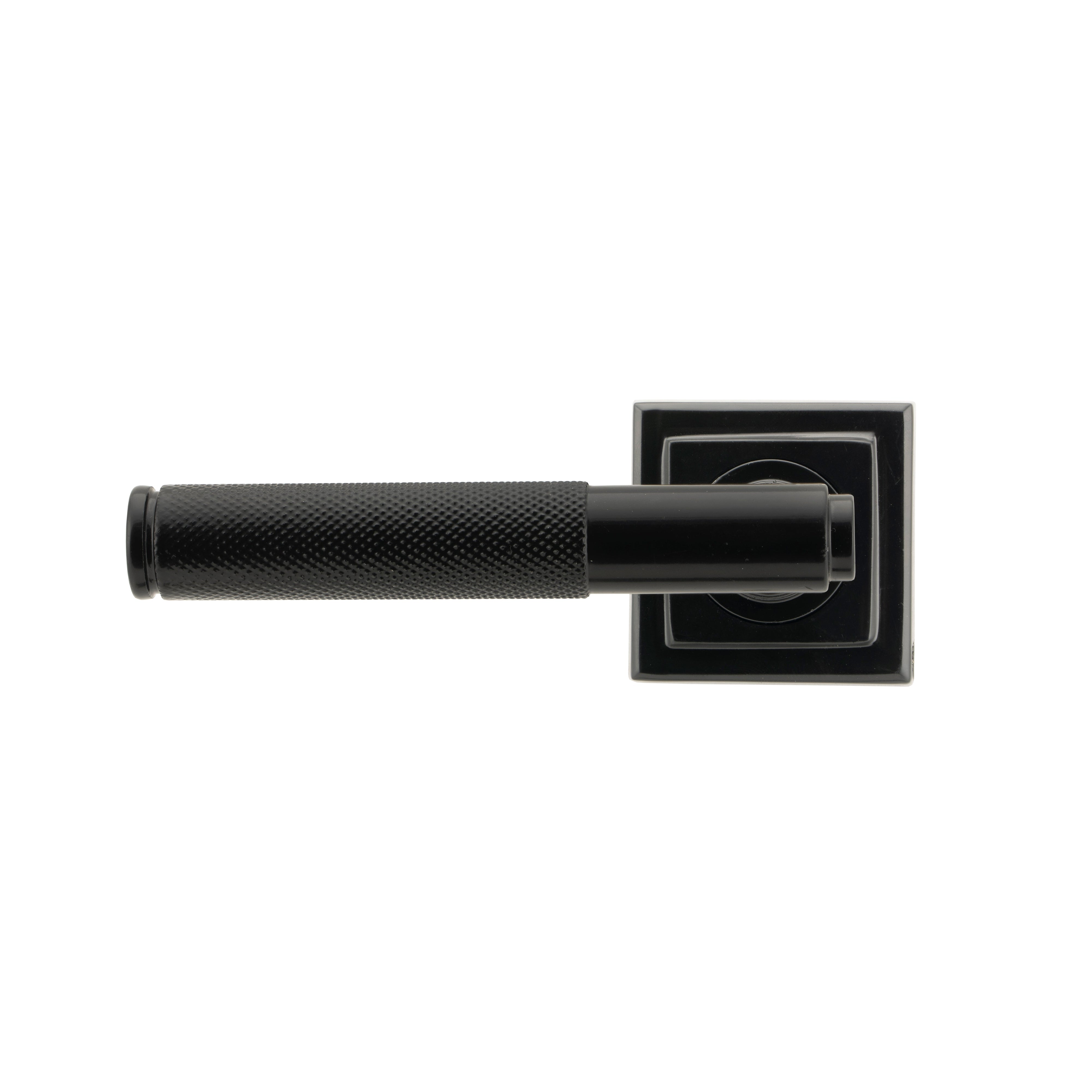 Black Brompton Lever on Rose Set (Square) - Unsprung | From The Anvil-Concealed-Yester Home