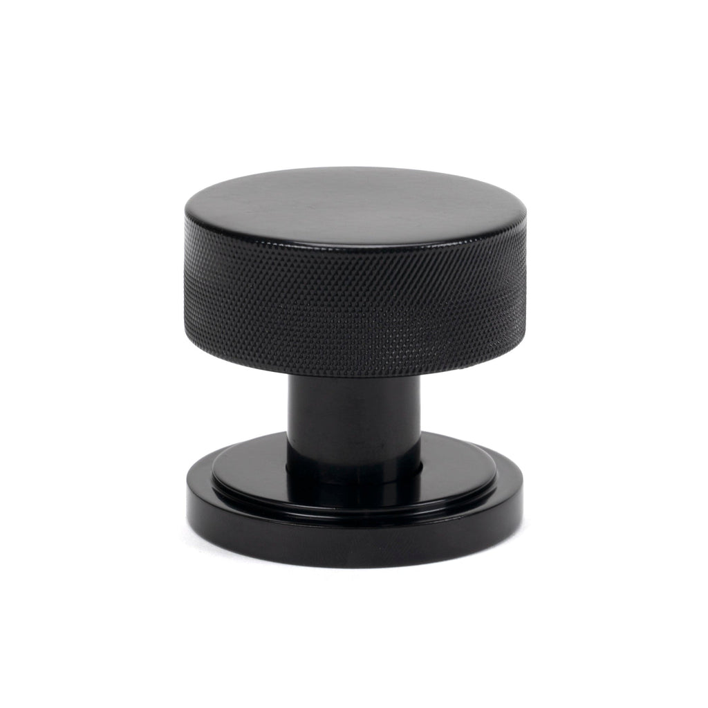 Black Brompton Mortice/Rim Knob Set (Art Deco) | From The Anvil-Mortice Knobs-Yester Home