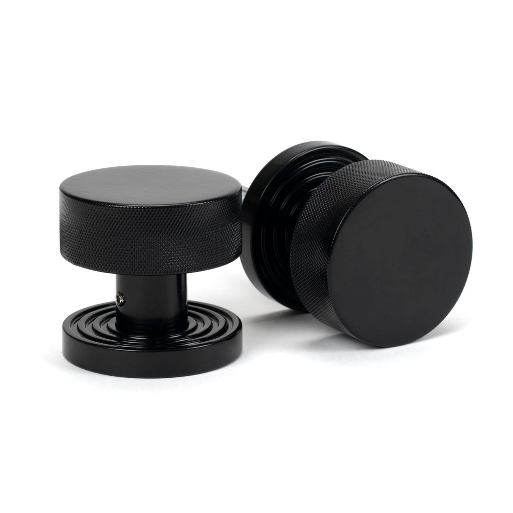 Black Brompton Mortice/Rim Knob Set (Beehive) | From The Anvil-Mortice Knobs-Yester Home
