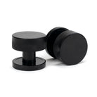 Black Brompton Mortice/Rim Knob Set (Plain) | From The Anvil-Mortice Knobs-Yester Home