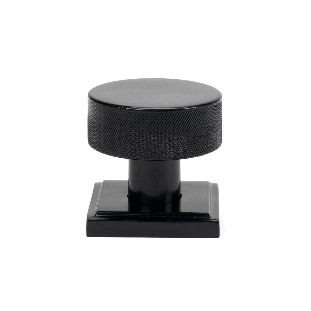 Black Brompton Mortice/Rim Knob Set (Square) | From The Anvil-Mortice Knobs-Yester Home