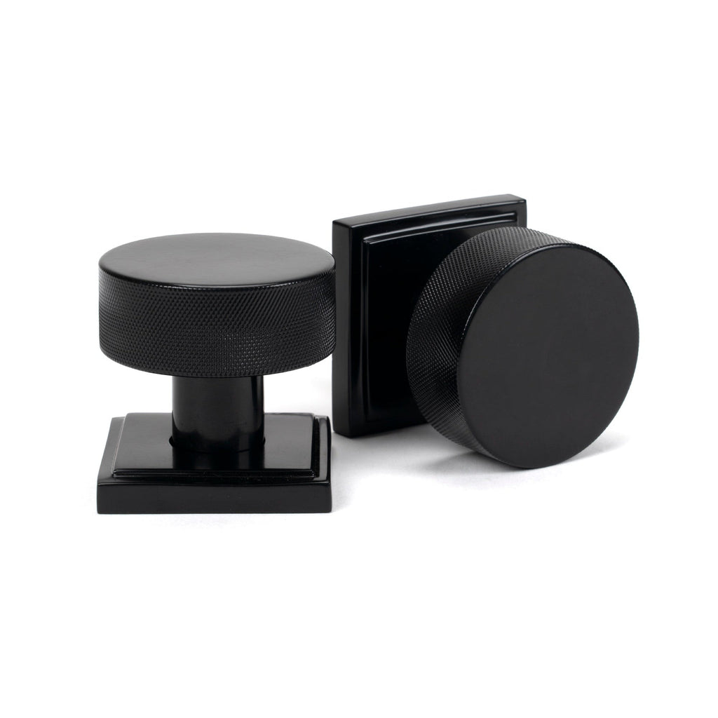 Black Brompton Mortice/Rim Knob Set (Square) | From The Anvil-Mortice Knobs-Yester Home