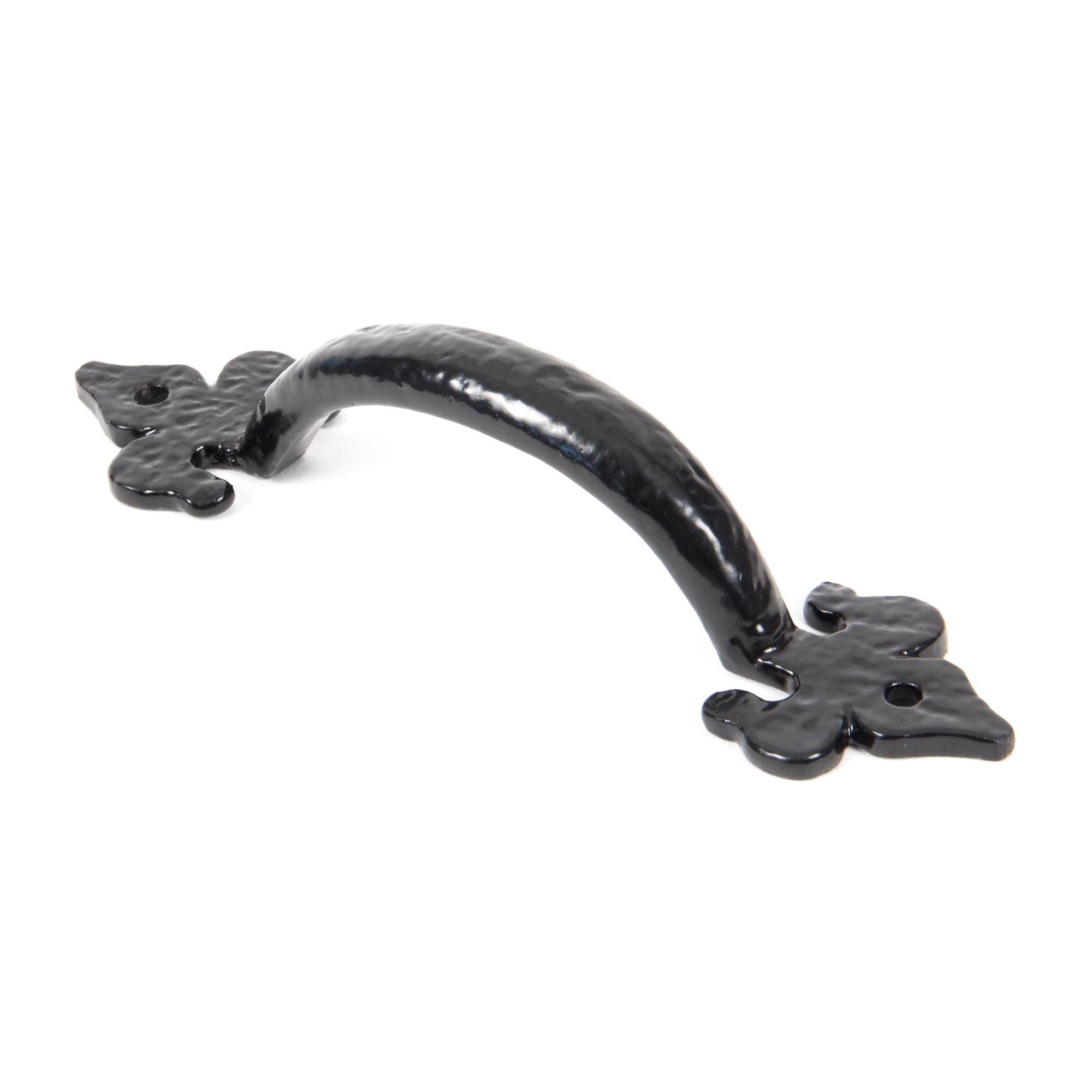 Black Cast 6" Fleur De Lys Pull Handle | From The Anvil - Pull Handles - From The Anvil - Yester Home