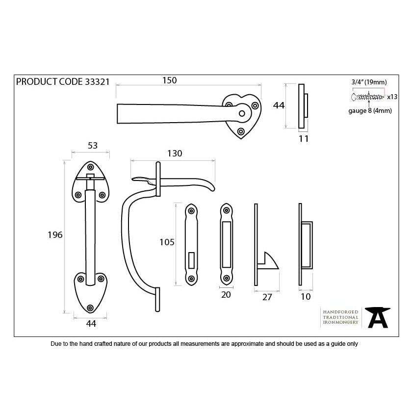 Black Cast Thumblatch Set with Chain | From The Anvil-Thumblatches-Yester Home