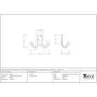 Black Celtic Double Robe Hooks | From The Anvil - Coat Hooks - From The Anvil - Yester Home