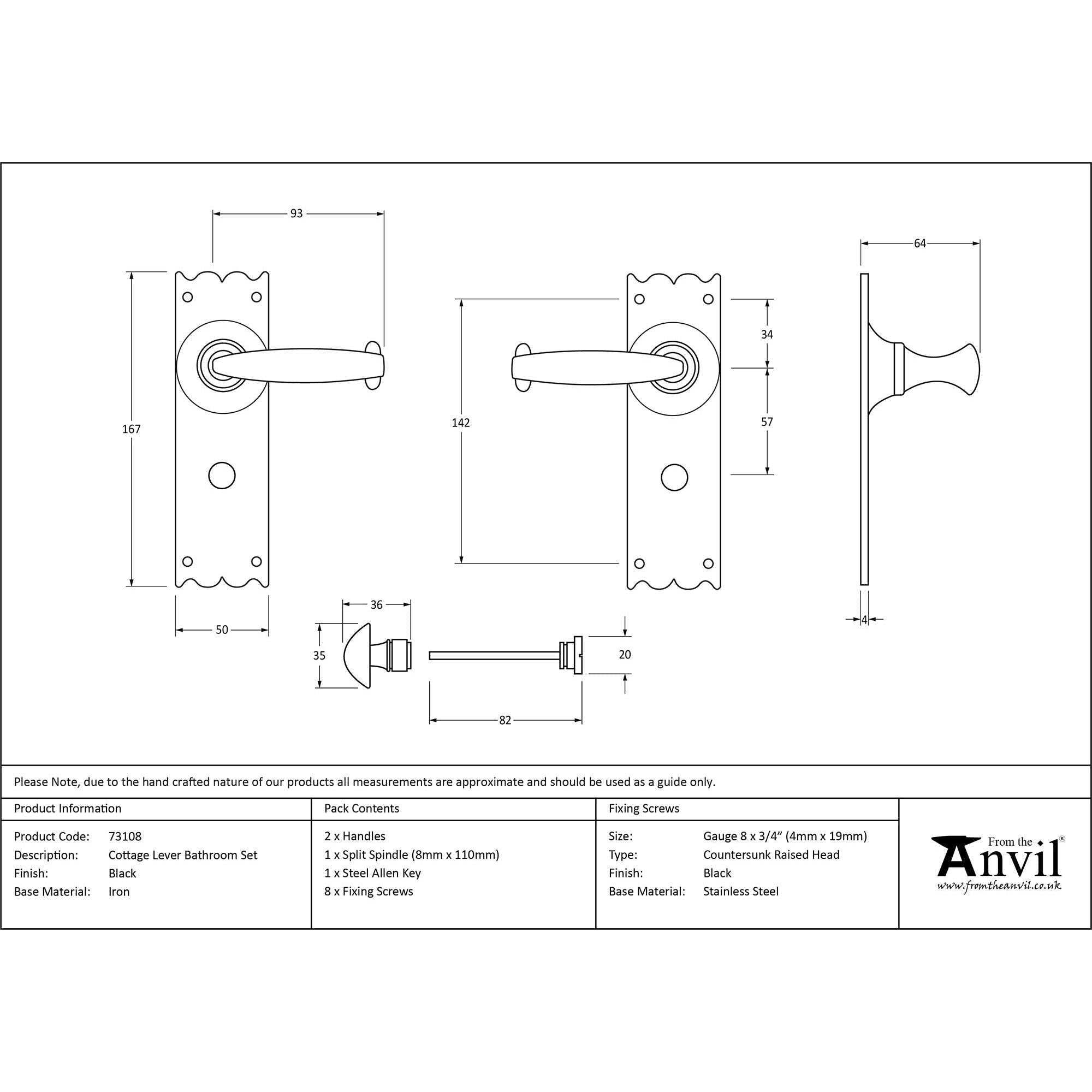 Black Cottage Lever Bathroom Set | From The Anvil - Lever Bathroom - From The Anvil - Yester Home