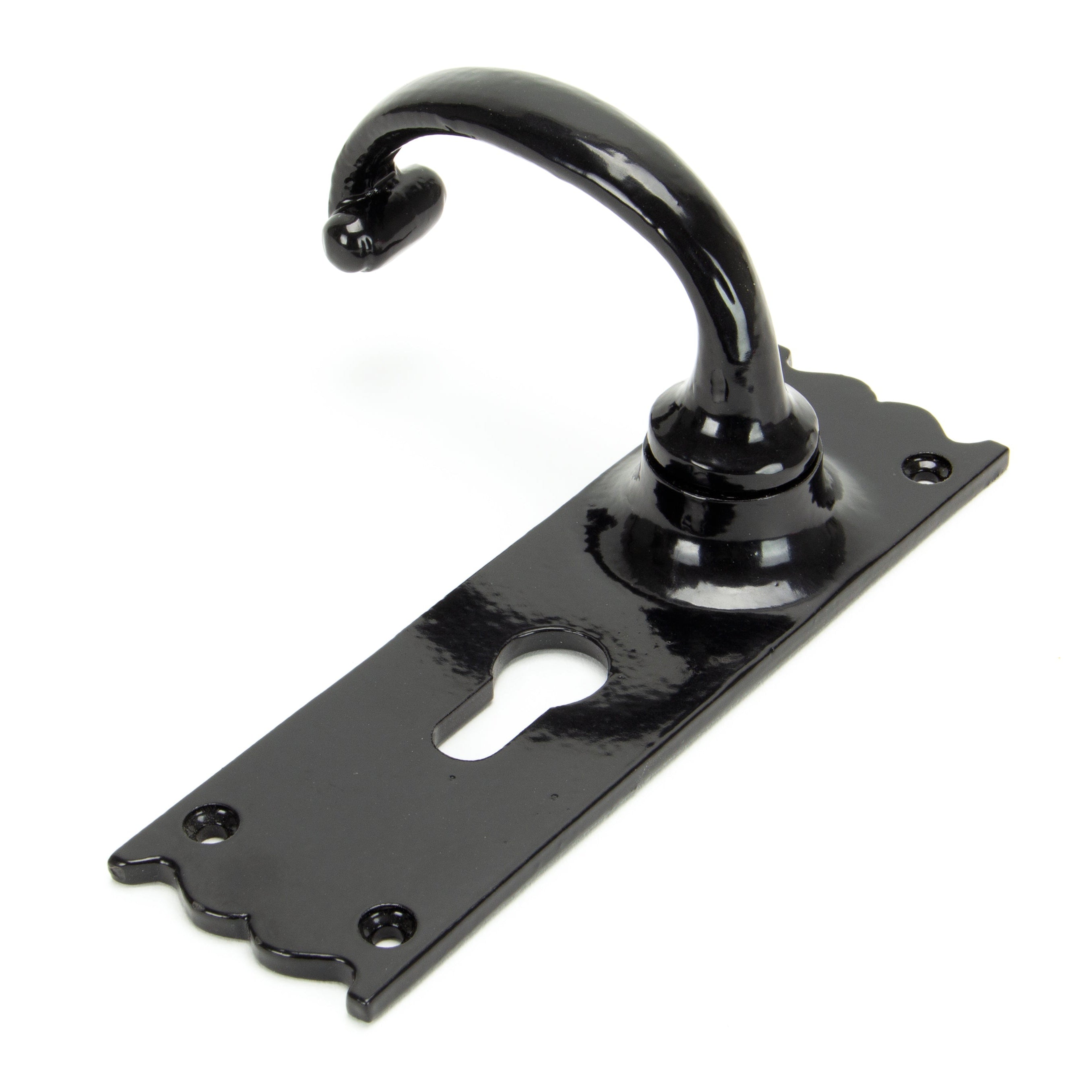 Black Cottage Lever Euro Lock Set | From The Anvil-Lever Euro-Yester Home